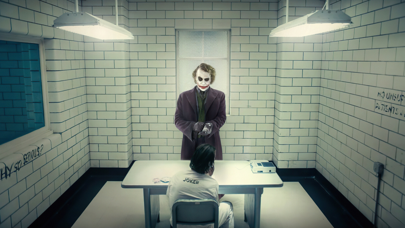 Witz, Joker, Batman, Joaquin Phoenix, Harley Quinn. Wallpaper in 1366x768 Resolution