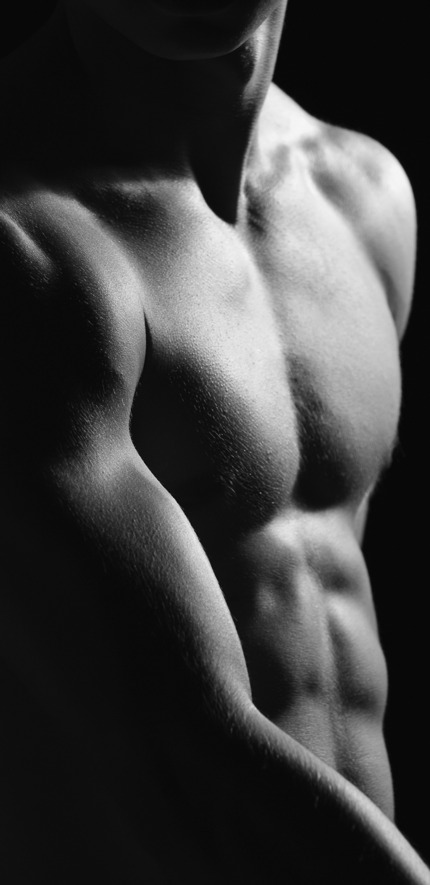 Topless Man in Black Shorts. Wallpaper in 1440x2960 Resolution