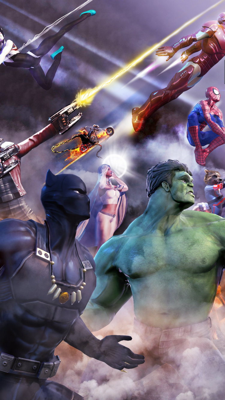 Marvel Heroes 2016, Superhelden, Held, Action-Figur, Games. Wallpaper in 750x1334 Resolution