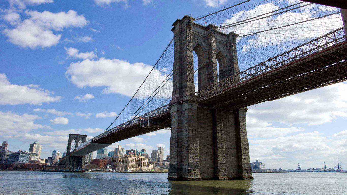 Brown Bridge Under Blue Sky During Daytime. Wallpaper in 1366x768 Resolution