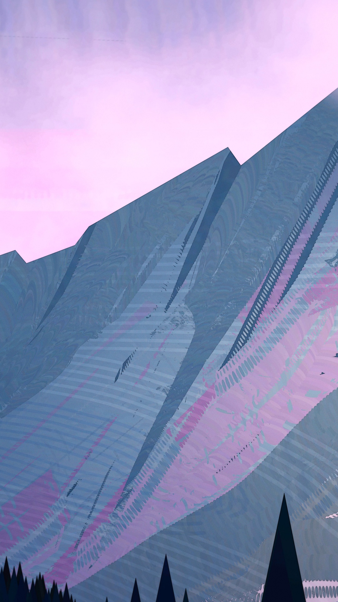 Gamme de Montagne, le Relief Glaciaire, Pente, Pink, Magenta. Wallpaper in 1080x1920 Resolution