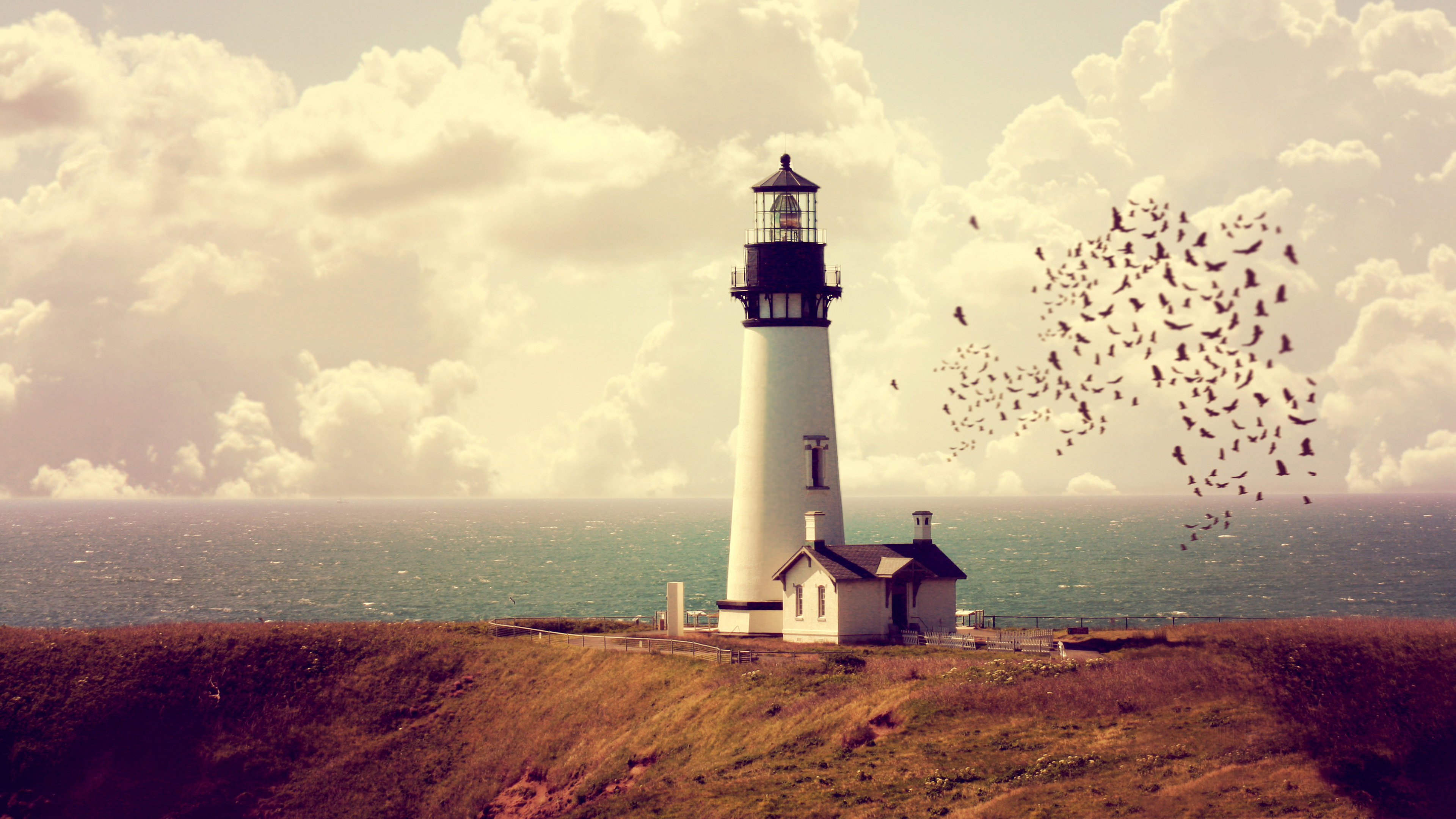 White and Black Lighthouse Near Body of Water During Daytime. Wallpaper in 3840x2160 Resolution