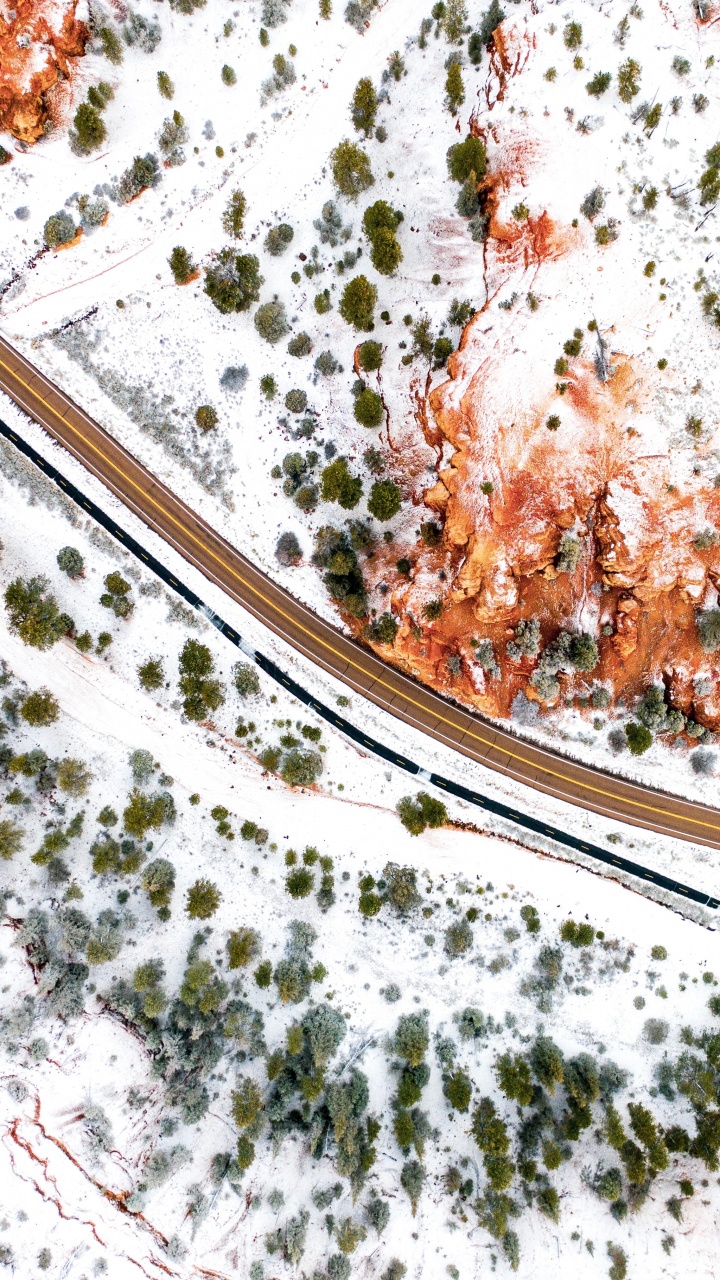 Nieve, Pendiente, el Diseño Urbano, Patrón, Carretera. Wallpaper in 720x1280 Resolution