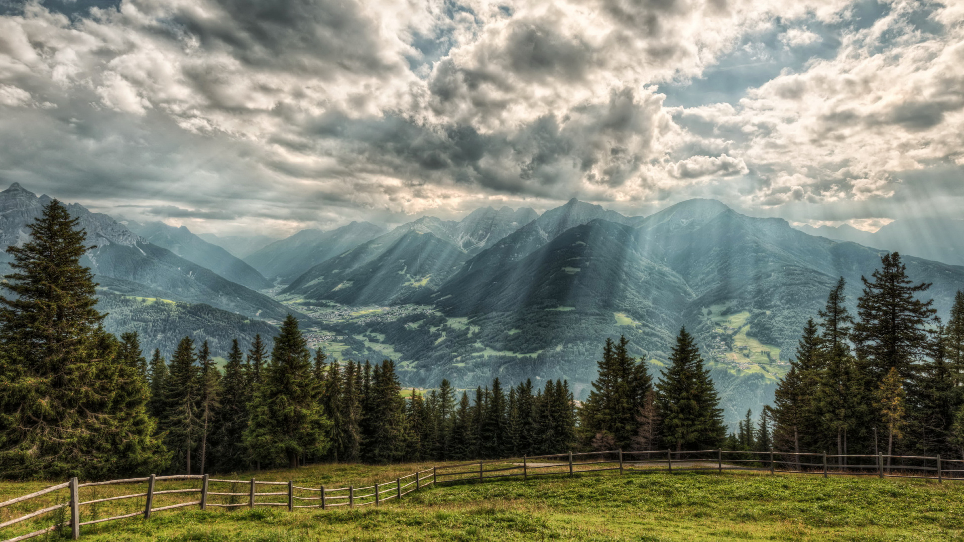Green Trees and Mountains Under White Clouds and Blue Sky During Daytime. Wallpaper in 1920x1080 Resolution