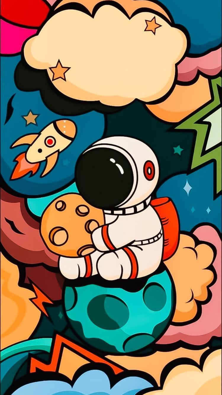 Cartoon, Art, Heureux, Red, Dessin Animé. Wallpaper in 750x1334 Resolution