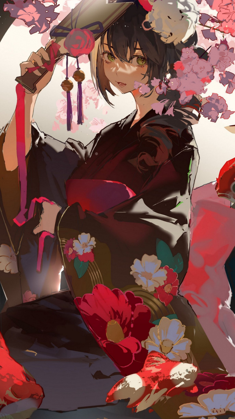 Diseño Floral, Jujutsu Kaisen, Satoru Gojo, la Ficción, Caricatura. Wallpaper in 750x1334 Resolution