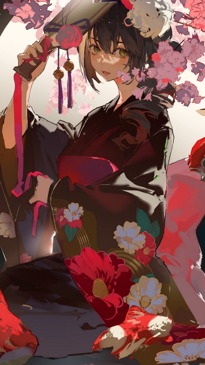 Floral Design, Jujutsu Kaisen, Satoru Gojo, Fiction, Flower. Wallpaper in 720x1280 Resolution