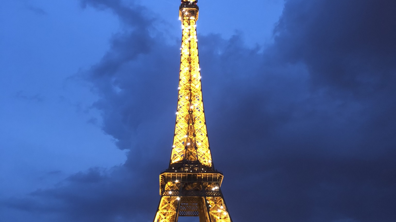 Paris, Eiffelturm, Sehenswürdigkeit, National Historic Landmark, Denkmal. Wallpaper in 1366x768 Resolution