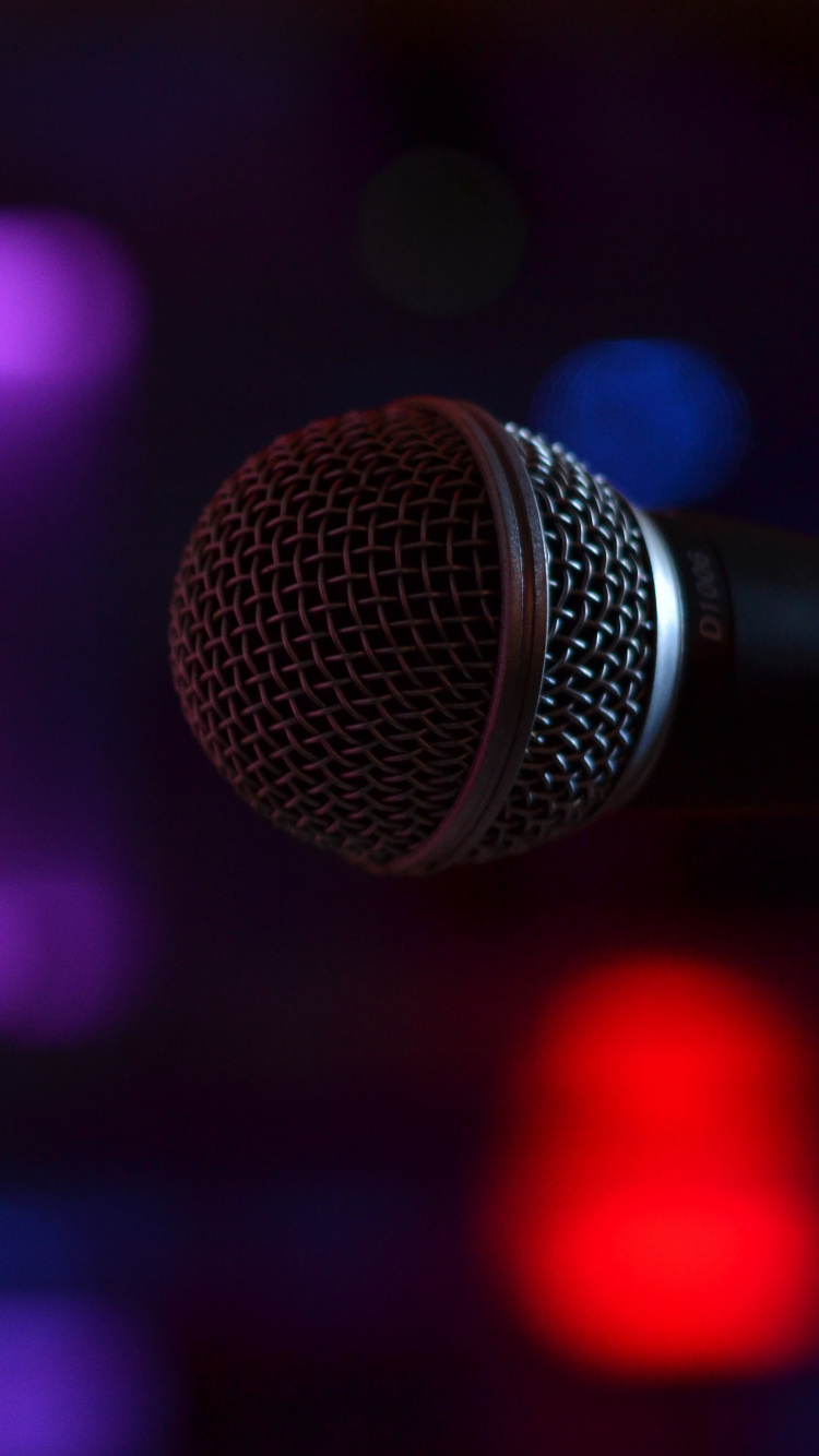 Micrófono, Soporte de Micrófono, Equipo de Audio, Violeta, Luz. Wallpaper in 750x1334 Resolution
