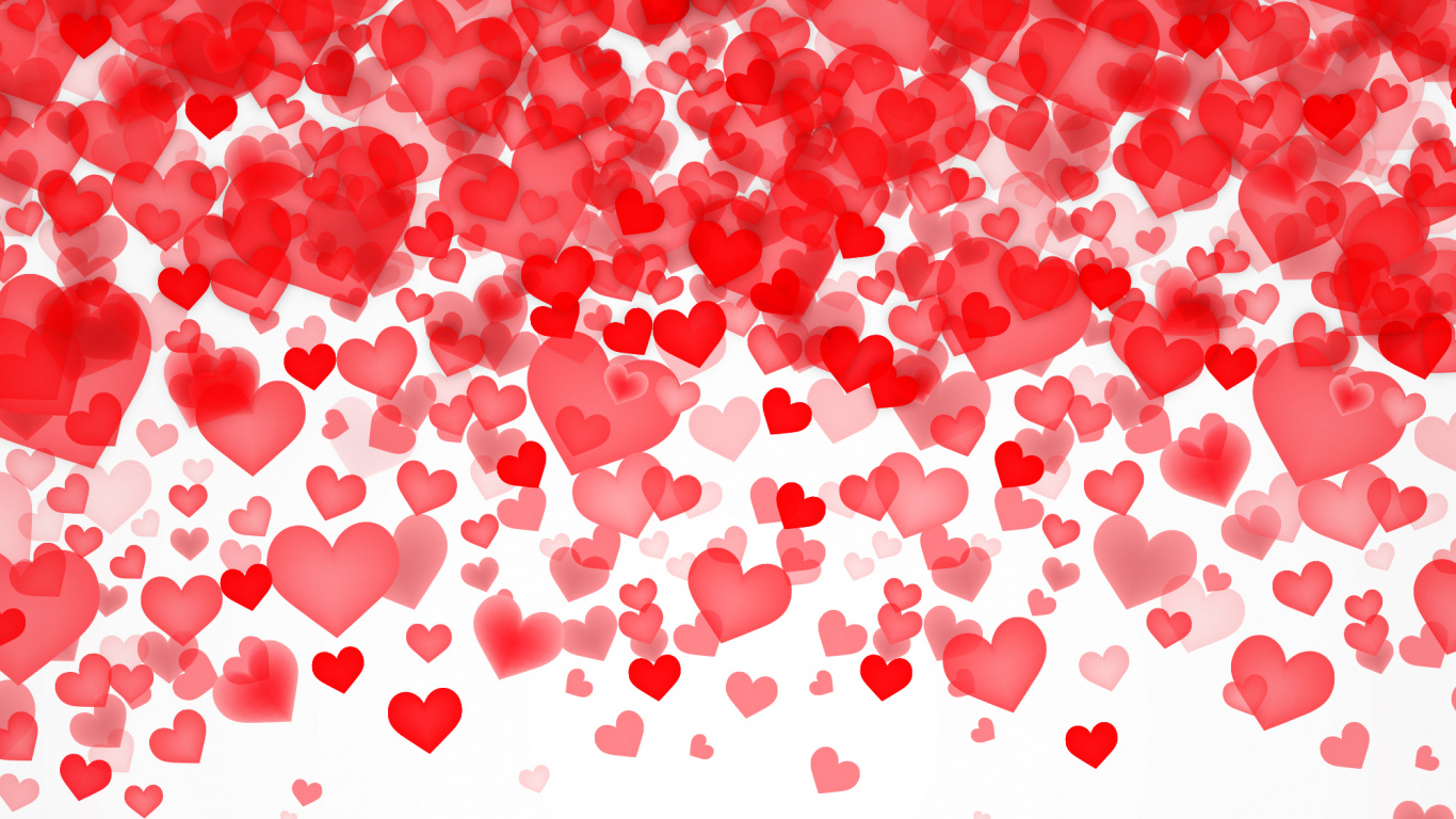Herzen, Vektor-Grafiken, Valentines Tag, Romantik, Liebe. Wallpaper in 1366x768 Resolution