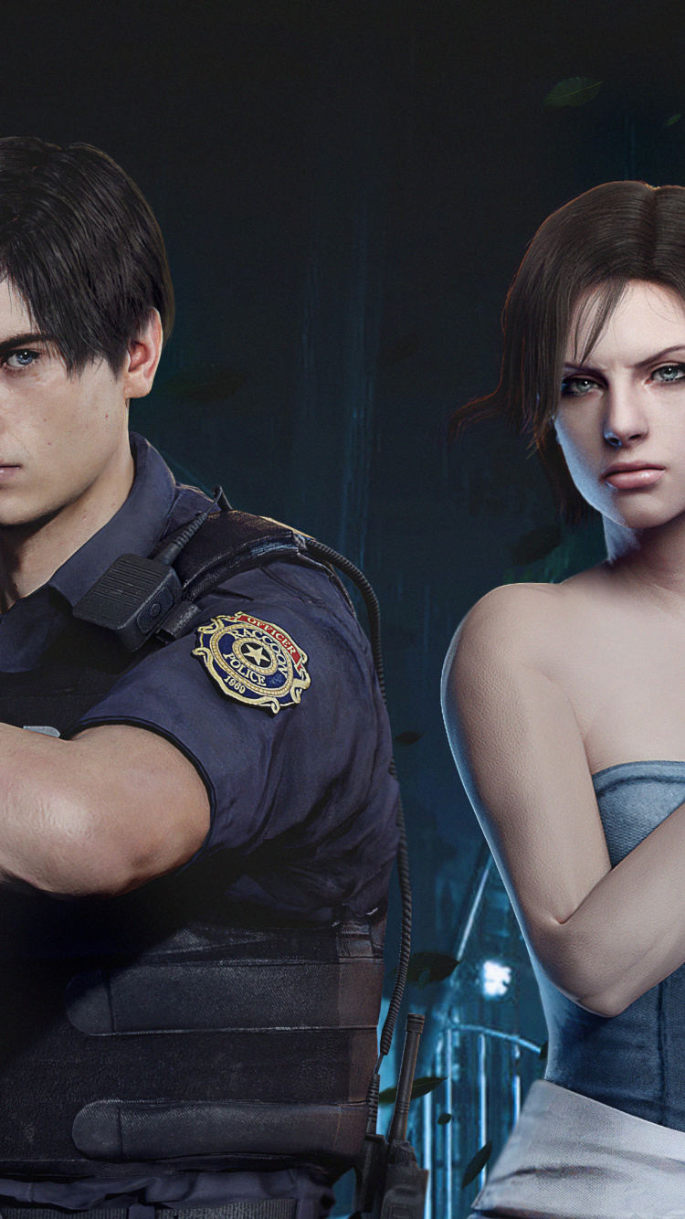 Leon et Jill, Resident Evil 3, Jill Valentine, Leon S Kennedy, Claire Redfield. Wallpaper in 750x1334 Resolution