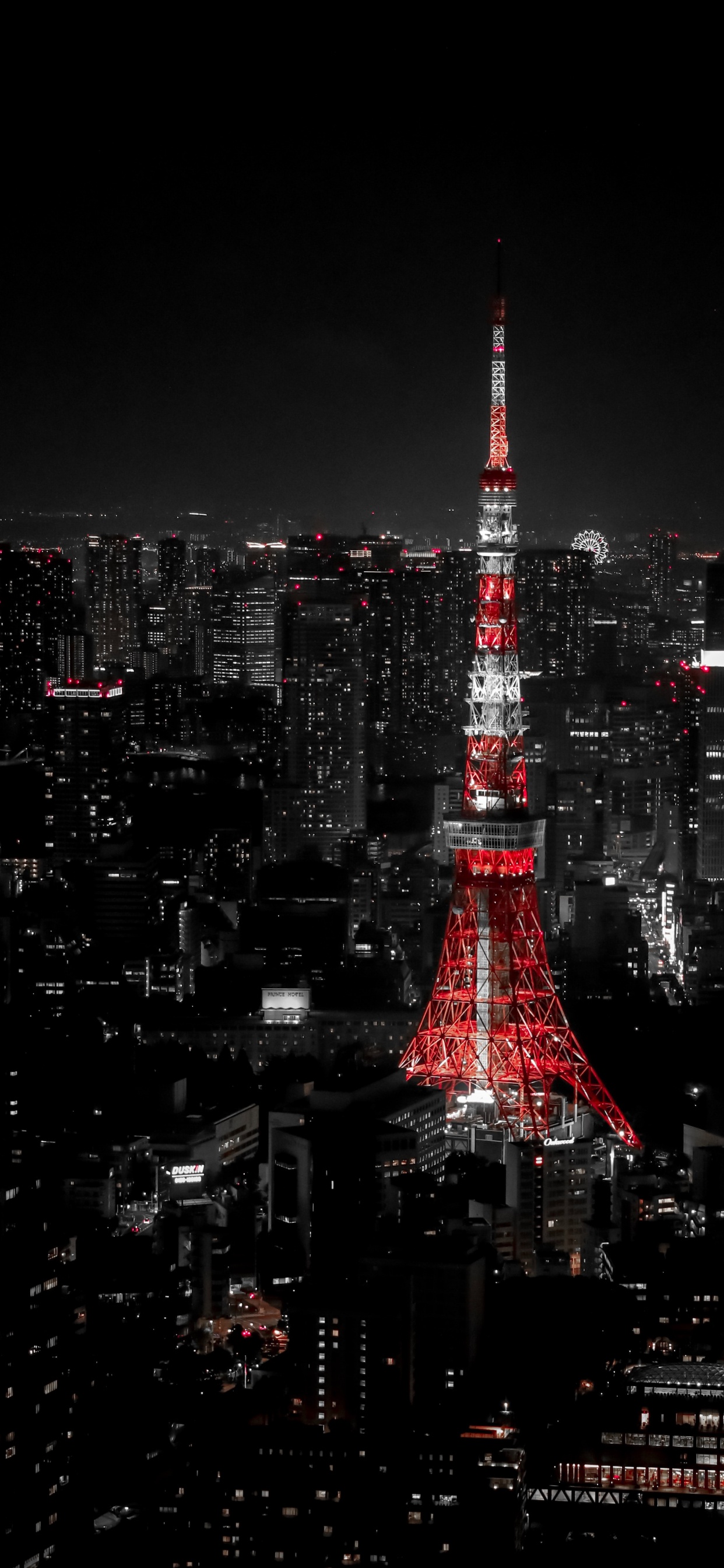 Rot-weißer Turm Während Der Nacht. Wallpaper in 1242x2688 Resolution