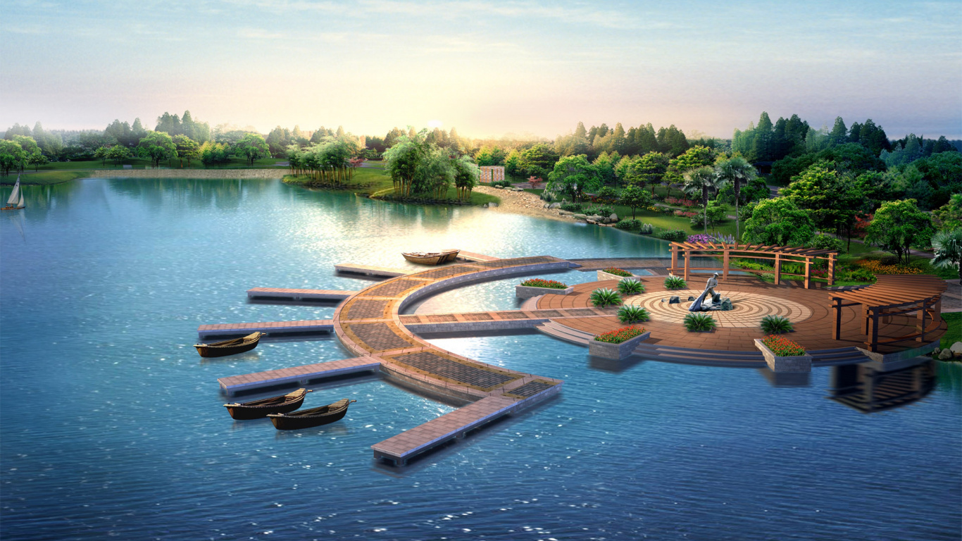 Brown Wooden Boats on Lake During Daytime. Wallpaper in 1366x768 Resolution