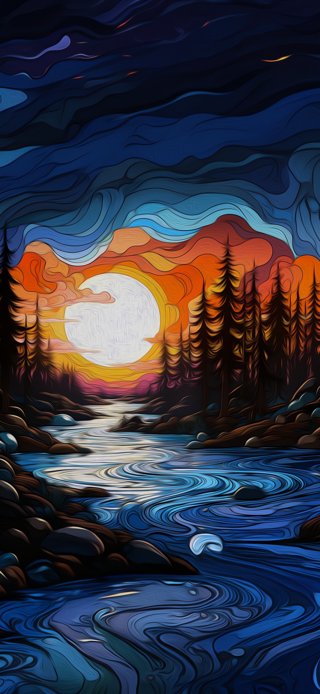 光, 视觉艺术, 艺术, 水彩画, 丙烯酸涂料 壁纸 1125x2436 允许