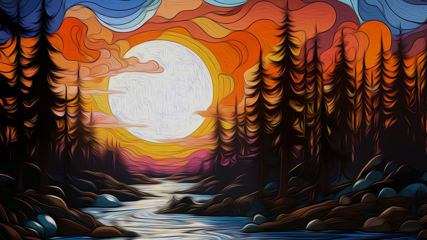 Light, Painting, Visual Arts, Art, Watercolor Painting. Wallpaper in 1366x768 Resolution