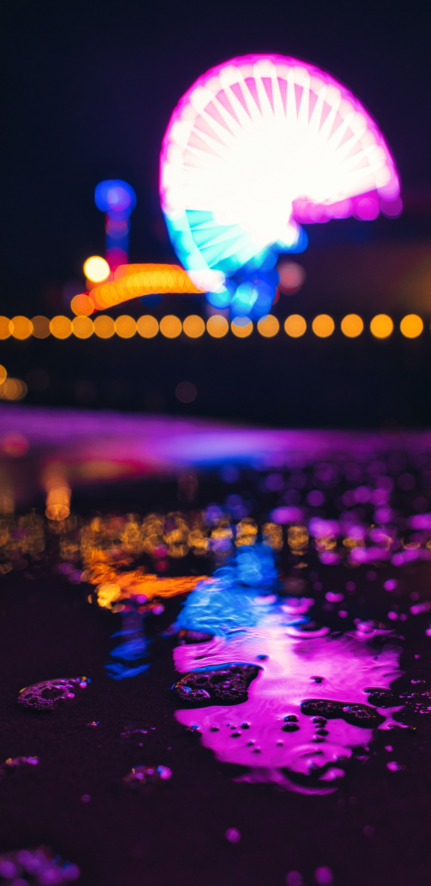 Picsart, Nacht, Wasser, Licht, Purpur. Wallpaper in 1440x2960 Resolution