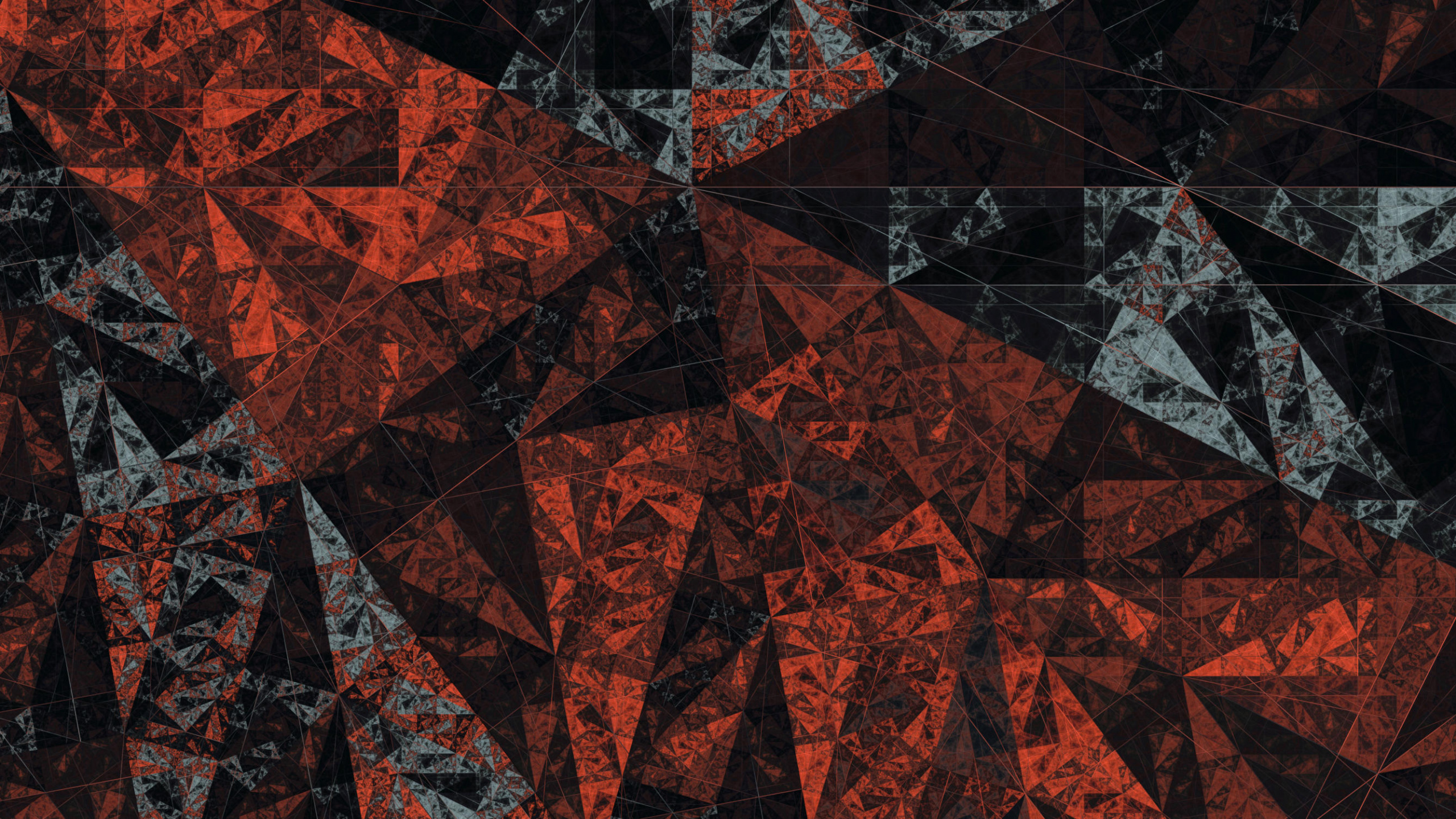 分形, 红色的, 橙色, 三角形, 棕色 壁纸 2560x1440 允许
