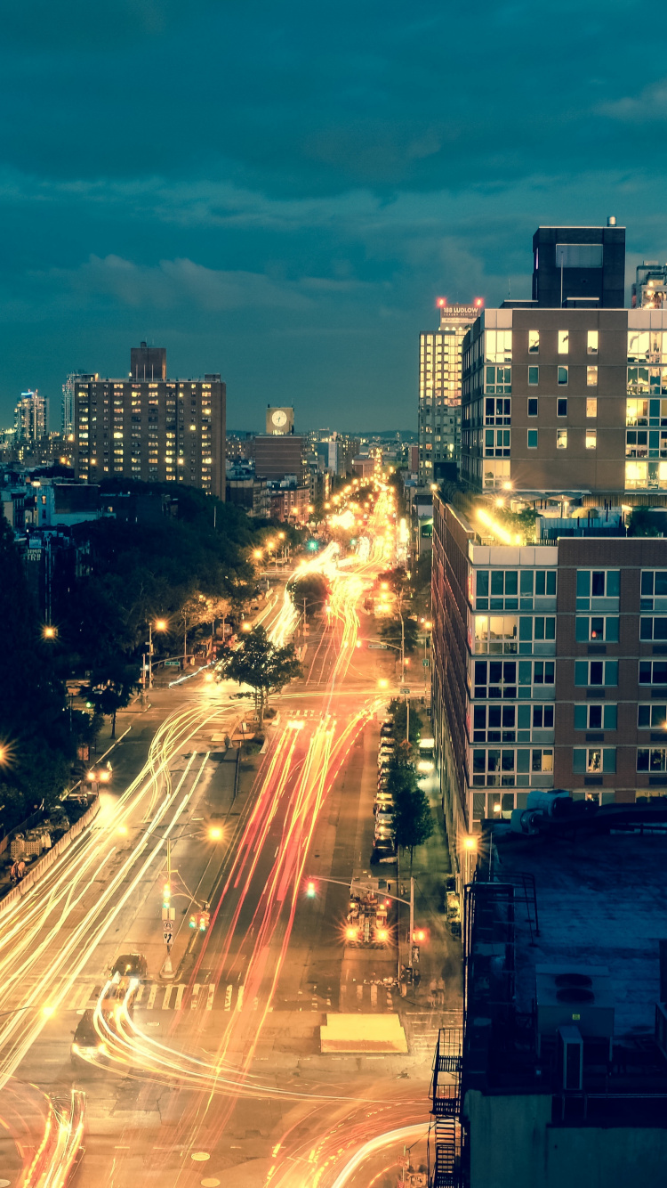 Time Lapse Photography of Cars on Road During Night Time. Wallpaper in 750x1334 Resolution