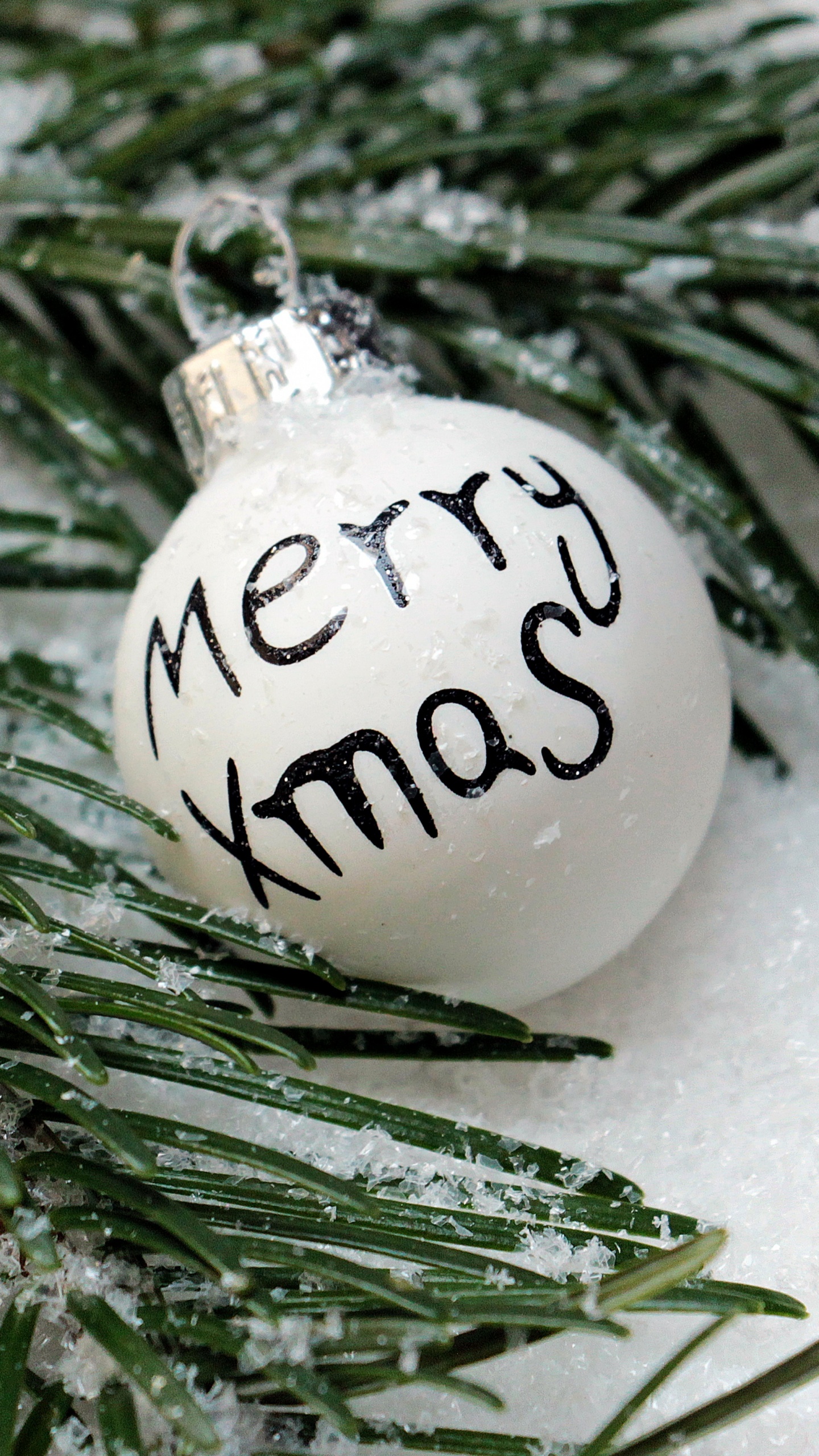 Le Jour De Noël, Ornement de Noël, Épinette du Colorado, Sapin, Neige. Wallpaper in 1440x2560 Resolution