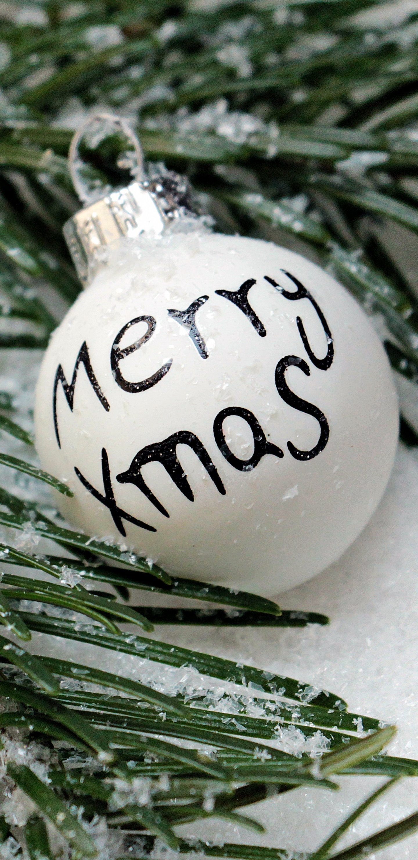 Le Jour De Noël, Ornement de Noël, Épinette du Colorado, Sapin, Neige. Wallpaper in 1440x2960 Resolution