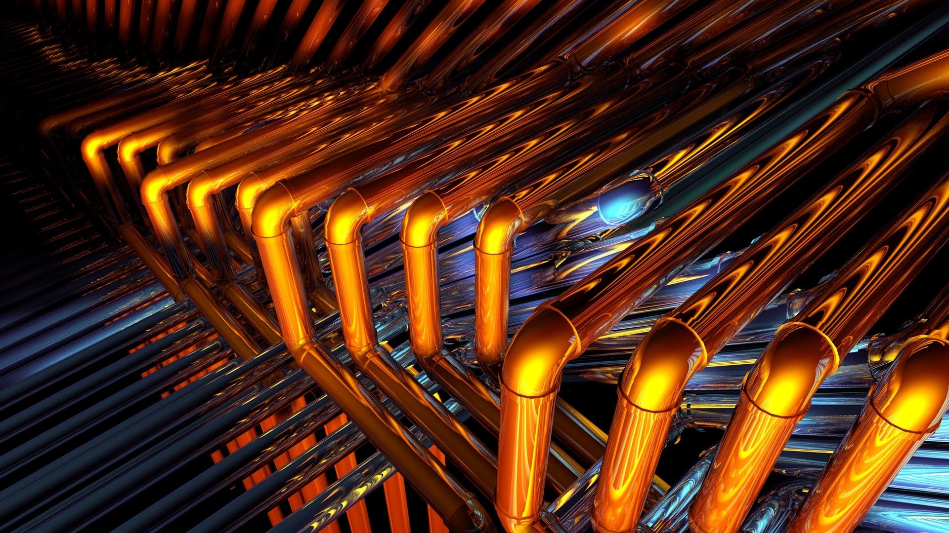 Goldenes Und Blaues Rundes Accessoire. Wallpaper in 1920x1080 Resolution