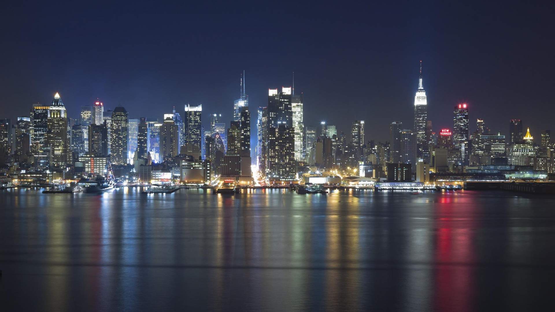 City Skyline During Night Time. Wallpaper in 1920x1080 Resolution