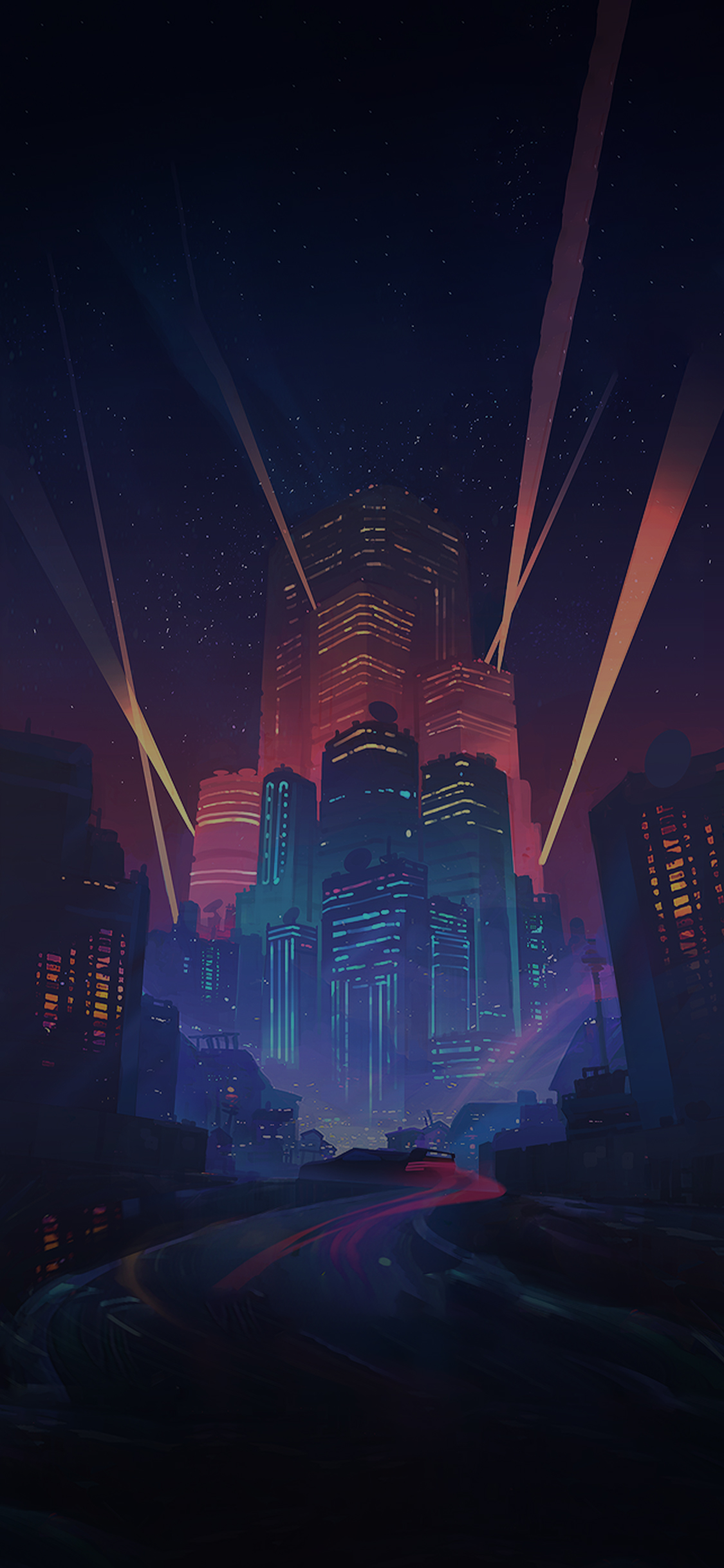 城市景观, 气氛, 紫色的, 电力, 塔块 壁纸 1125x2436 允许