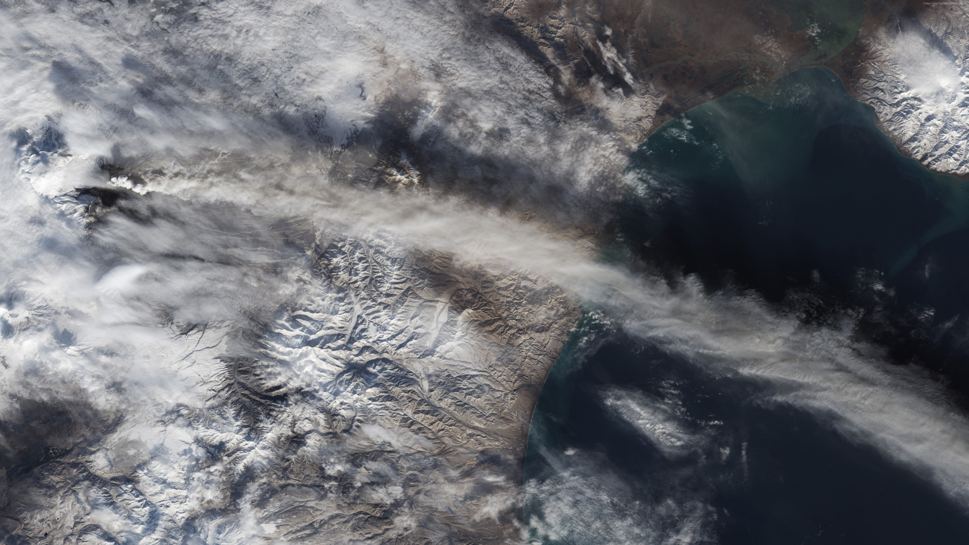 行克柳切夫火山, 气氛, 熔岩, 冻结 壁纸 1920x1080 允许