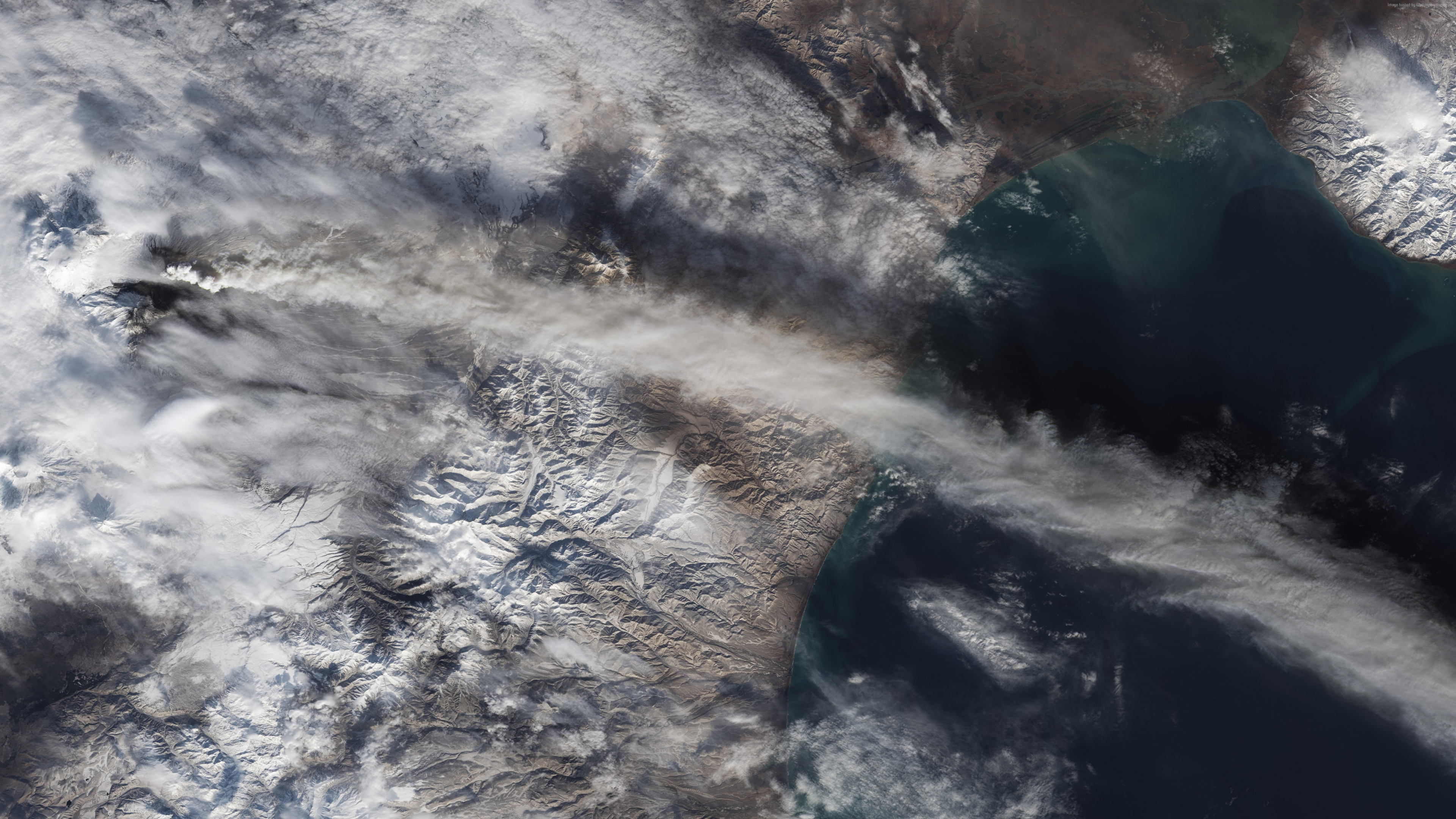 行克柳切夫火山, 气氛, 熔岩, 冻结 壁纸 3840x2160 允许