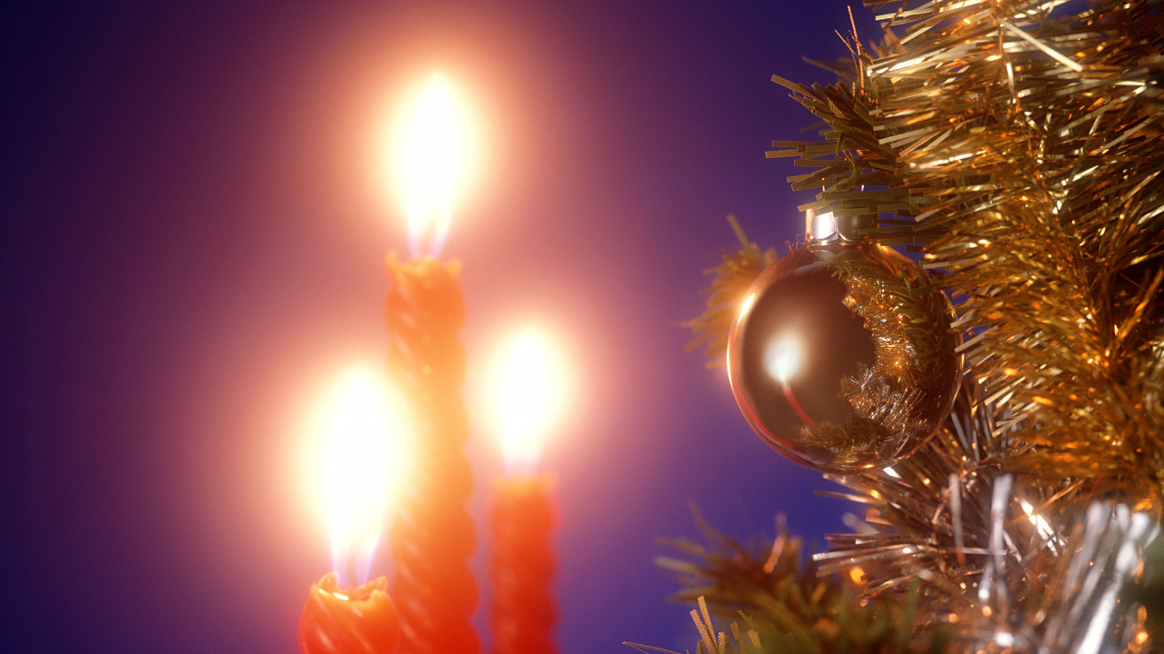 Le Jour De Noël, Éclairage, Les Lumières de Noël, Décoration de Noël, Ciel. Wallpaper in 1280x720 Resolution