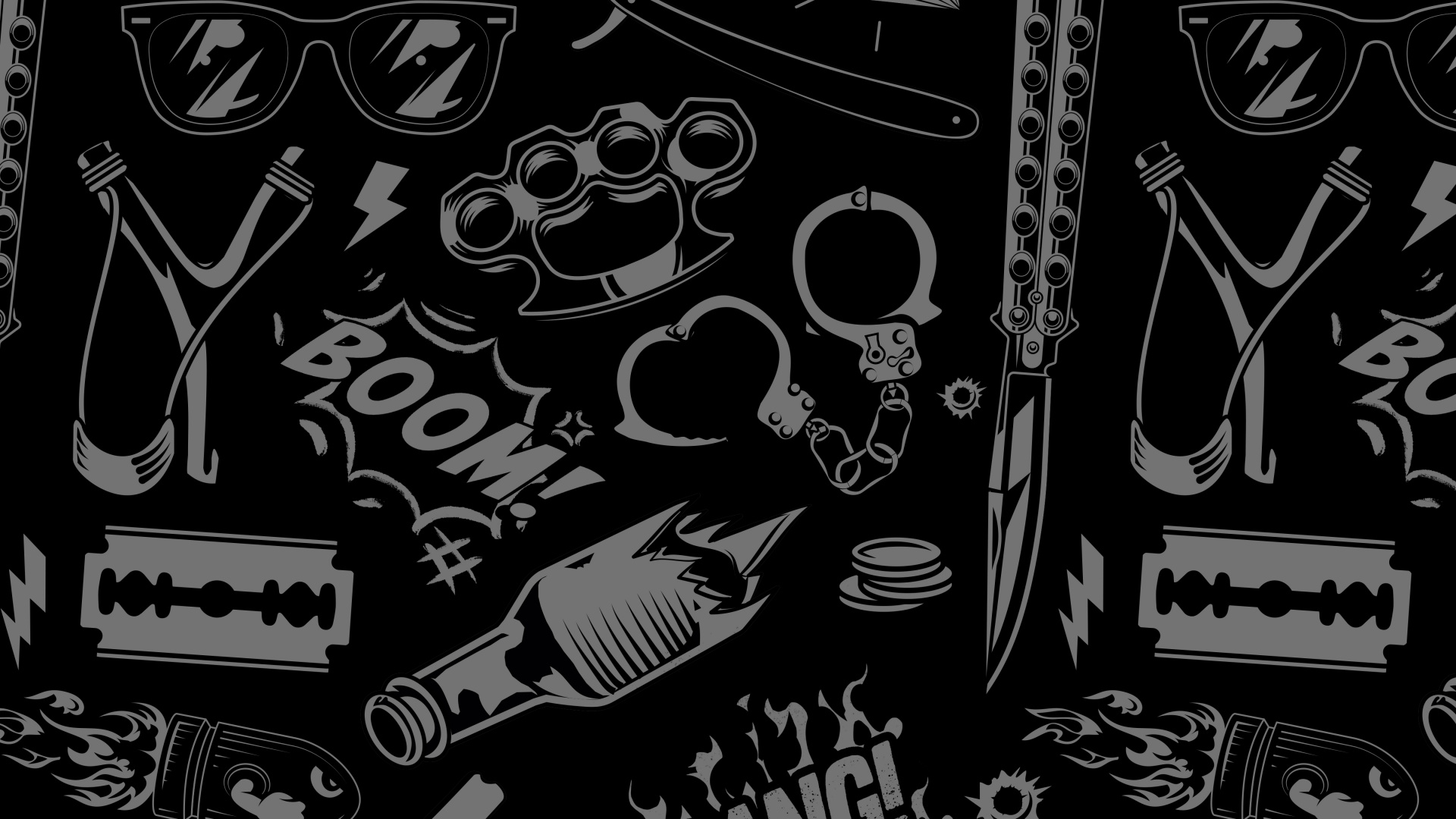 Noir et Blanc, Art, Monochrome, Illustration, L'homme de Règlement. Wallpaper in 1920x1080 Resolution