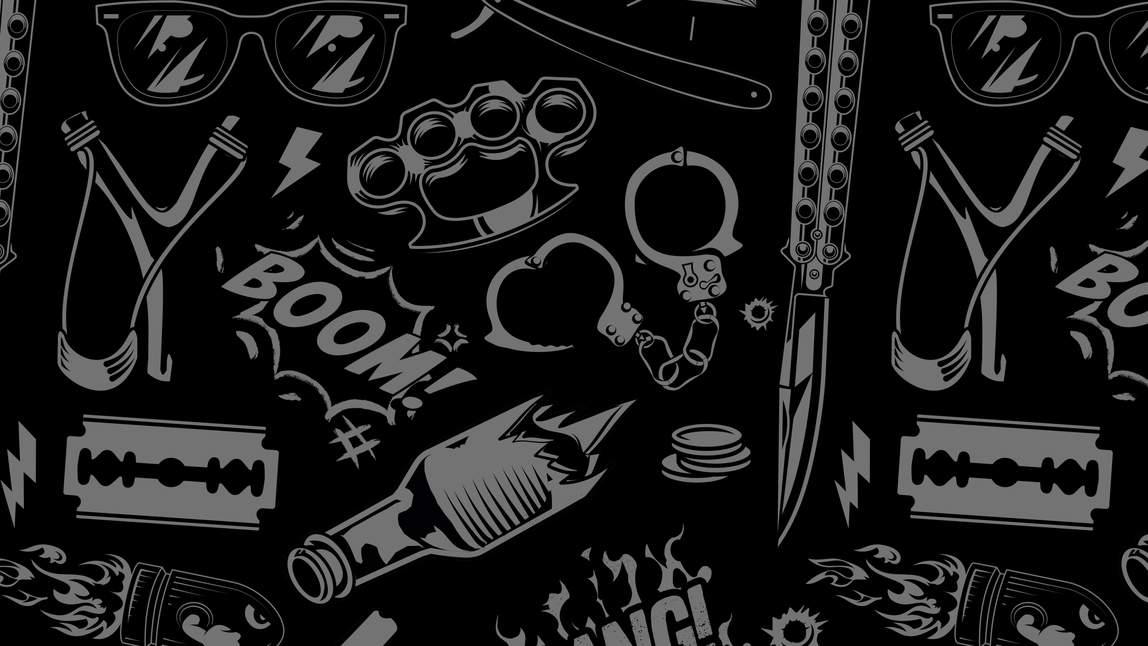 Schwarz Und Weiß, Kunst, Muster, Monochrom, Illustration. Wallpaper in 3840x2160 Resolution