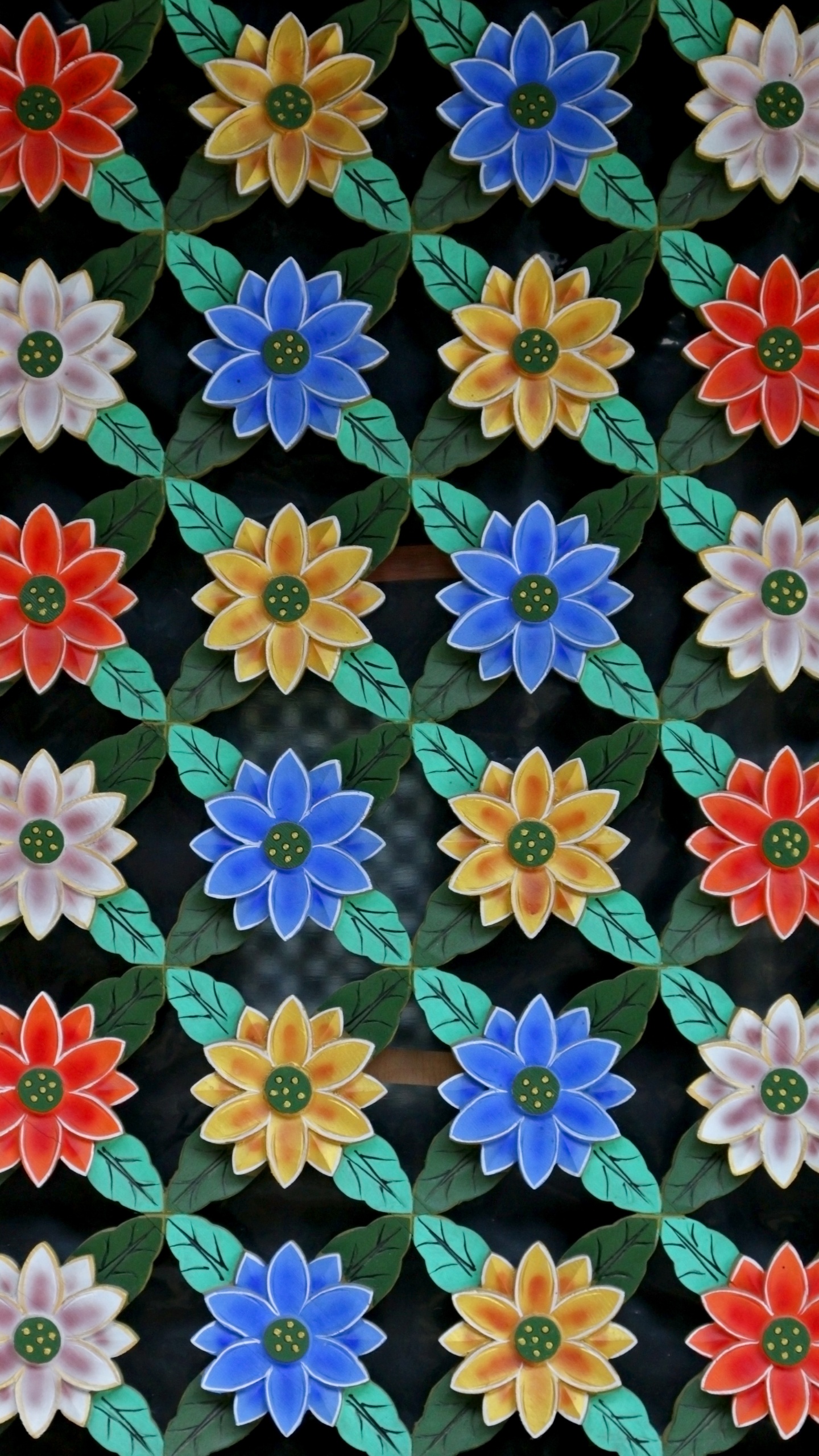 Flores Rosadas Azules y Blancas. Wallpaper in 1440x2560 Resolution