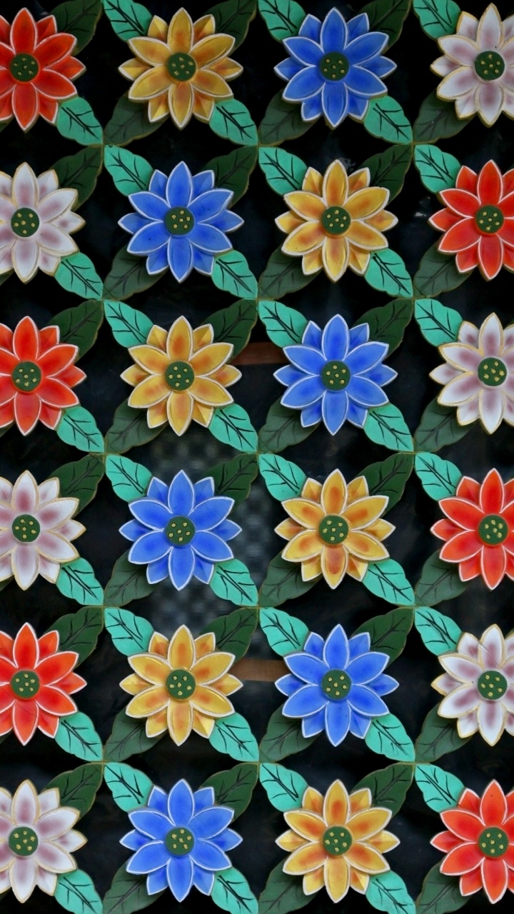 Flores Rosadas Azules y Blancas. Wallpaper in 720x1280 Resolution