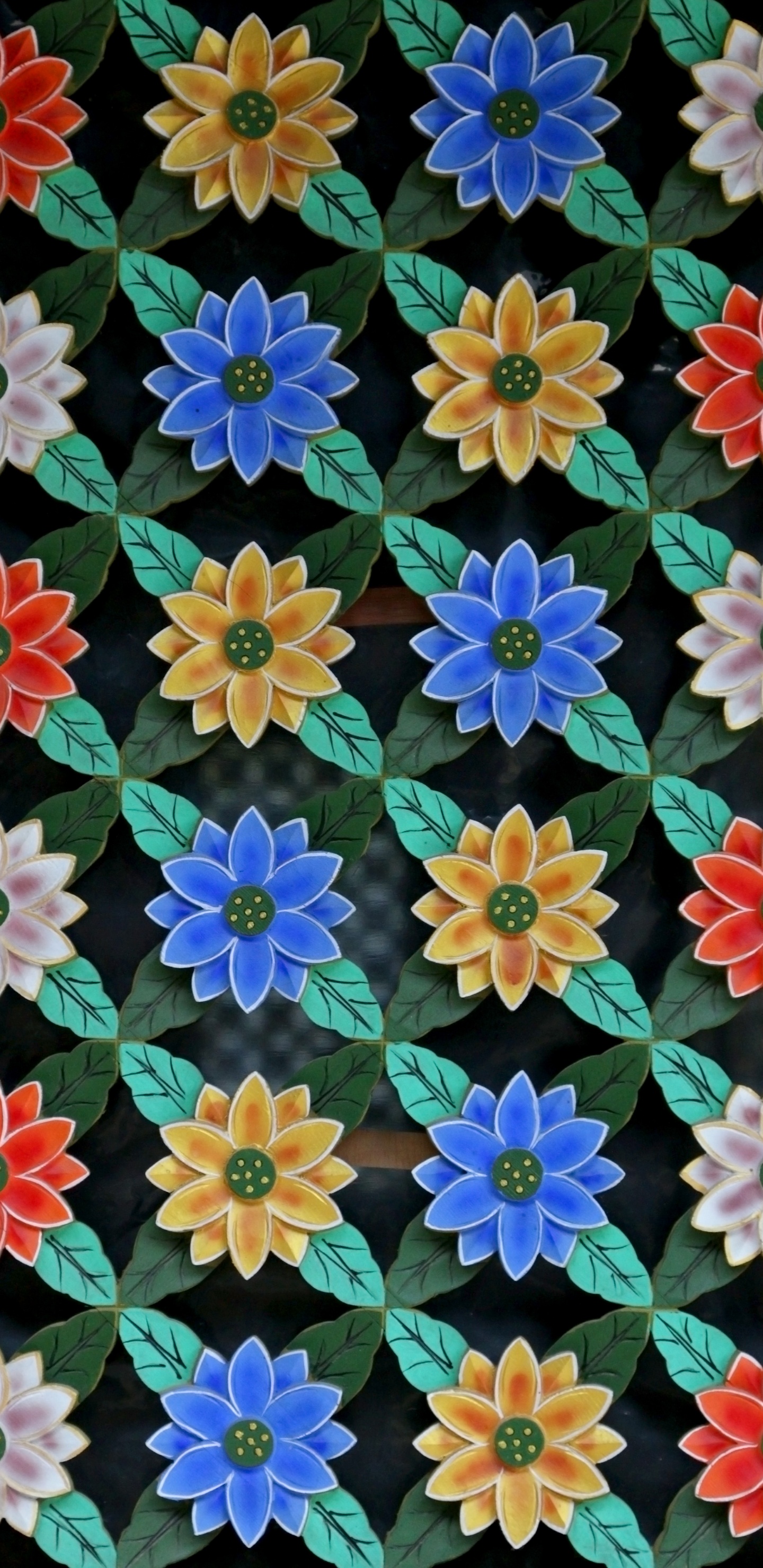 Fleurs Roses Bleues et Blanches. Wallpaper in 1440x2960 Resolution