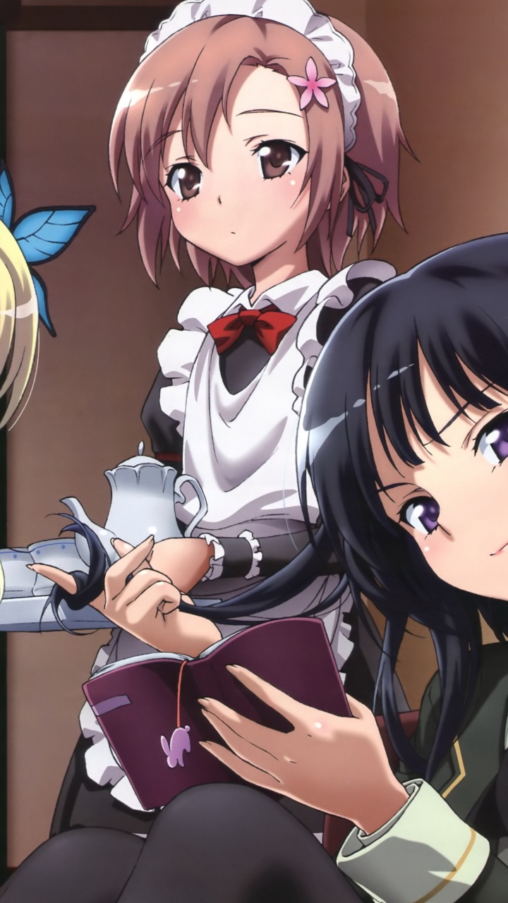 Anime, Mouth, Brown Hair, Long Hair, Original Video Animation. Wallpaper in 720x1280 Resolution