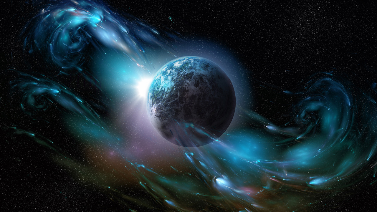 Blaue Und Violette Galaxieillustration. Wallpaper in 1280x720 Resolution