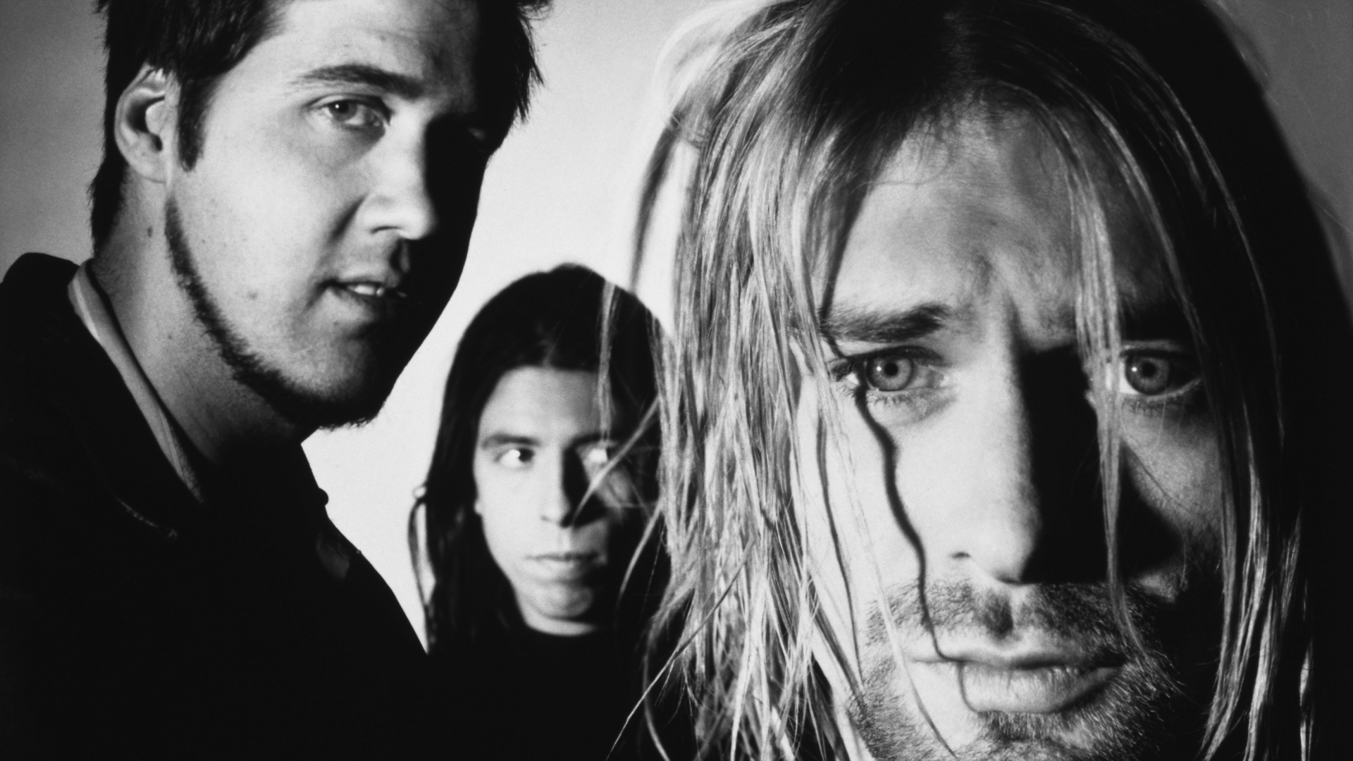 Nirvana, Nevermind, Monochrome, Smile, Portrait. Wallpaper in 1920x1080 Resolution