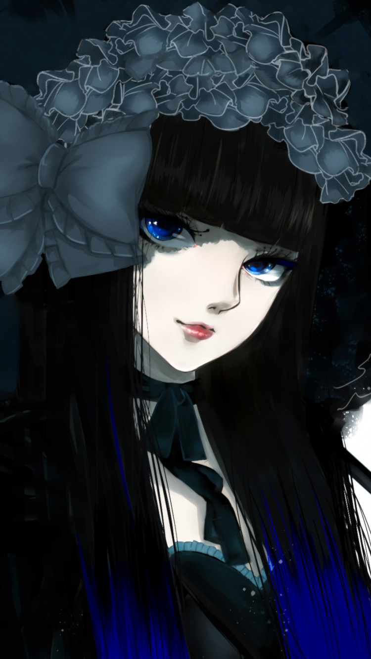 Frau im Schwarz-weißen Kleid. Wallpaper in 750x1334 Resolution