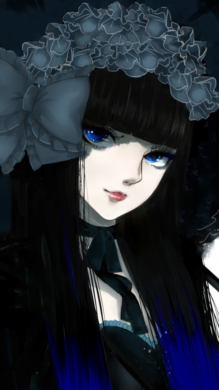 Femme en Robe Noire et Blanche. Wallpaper in 720x1280 Resolution