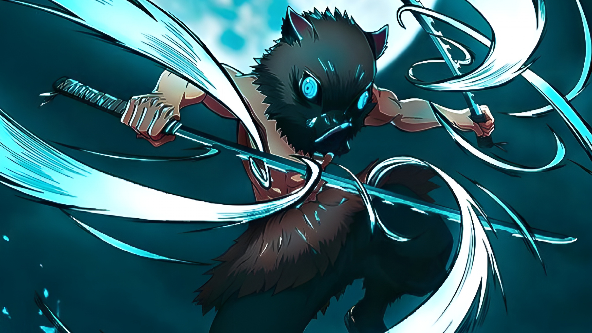 L'anime, il Lave le Papier Peint, Hashibira Inosuke, Nezuko Kamado, Tanjiro Kamado. Wallpaper in 1920x1080 Resolution