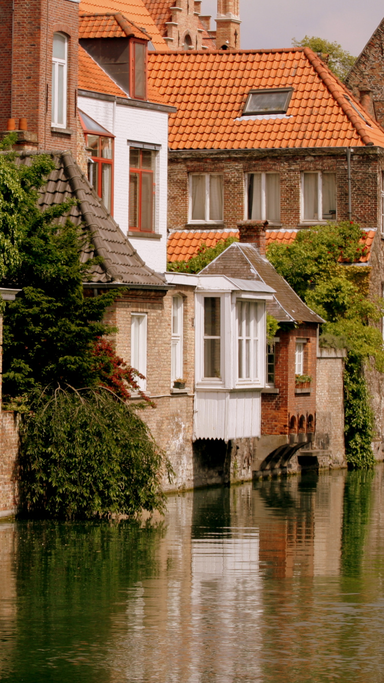 Brown and White Concrete Building Beside River During Daytime. Wallpaper in 750x1334 Resolution