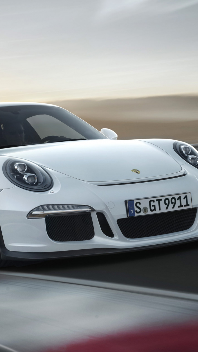 White Porsche 911 on Road. Wallpaper in 750x1334 Resolution