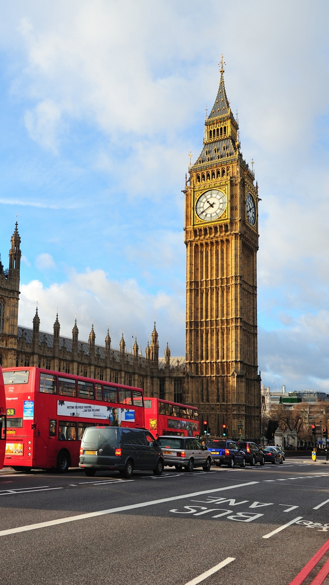 Red Double Decker Bus on Road Near Big Ben During Daytime. Wallpaper in 1080x1920 Resolution