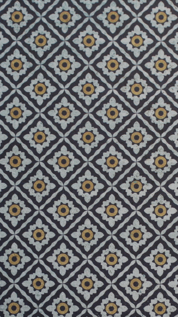 Textile Floral Bleu et Blanc. Wallpaper in 750x1334 Resolution