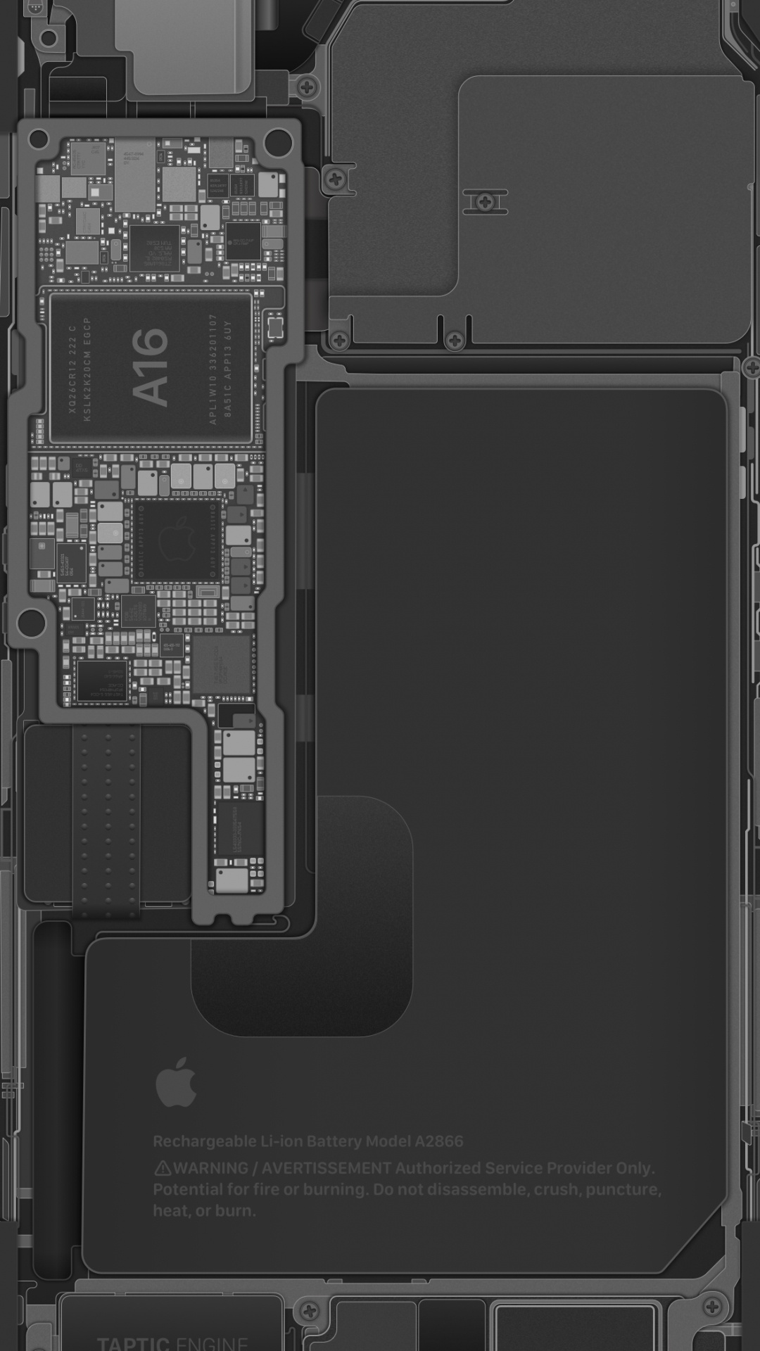 IPhone 14 Pro Schematic – Silver. Wallpaper in 1080x1920 Resolution