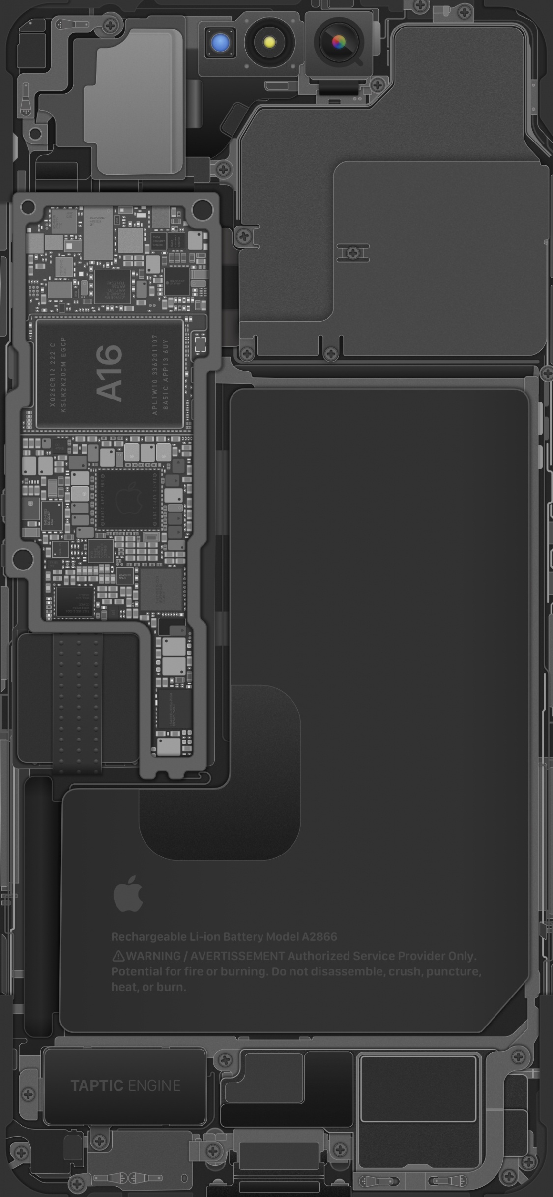 IPhone 14 Pro Schematic – Silver 壁纸 1125x2436 允许