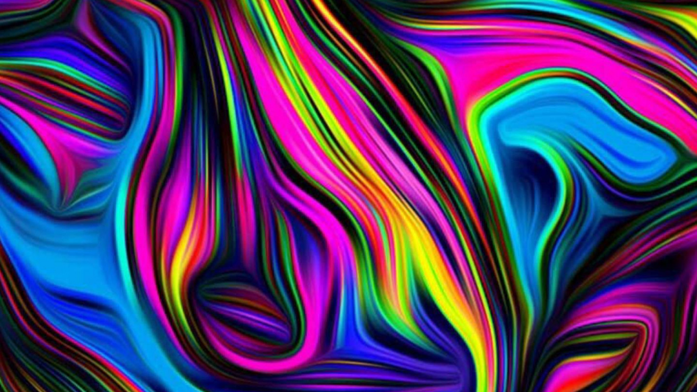 Pintura Abstracta Verde Púrpura y Negro. Wallpaper in 1366x768 Resolution