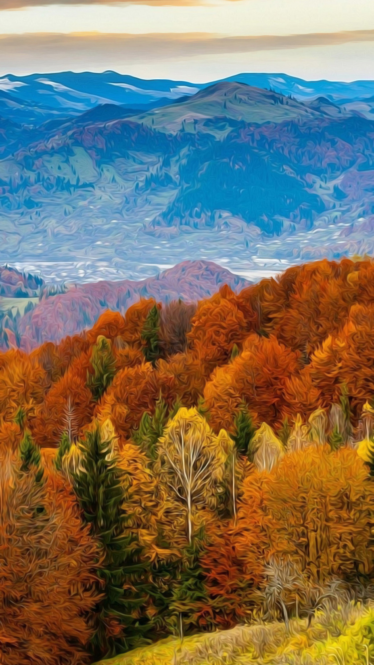 Autumn, Mountain, Plant, Natural Landscape, Larch. Wallpaper in 750x1334 Resolution