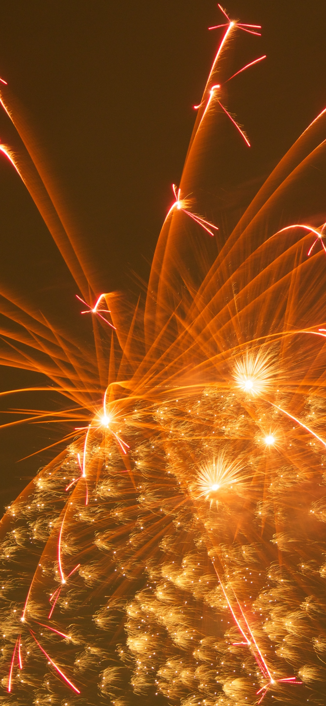 Fireworks, Salute, Party, New Years Day, Night. Wallpaper in 1242x2688 Resolution